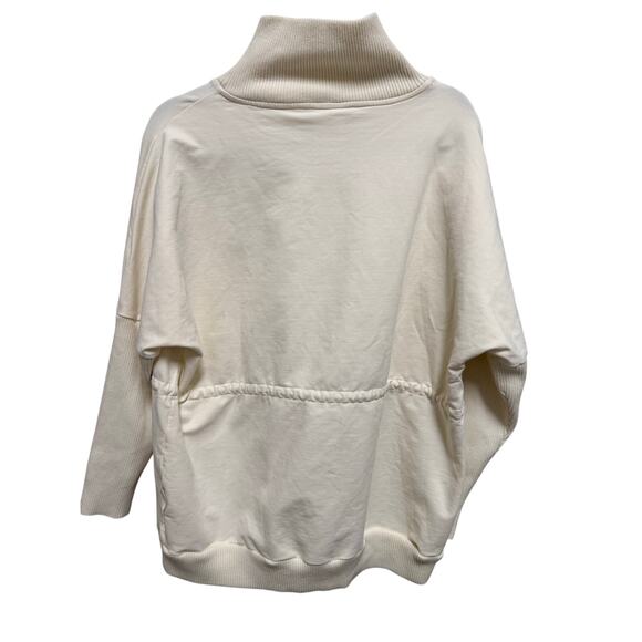 Anthropologie Varley Freya Funnel Neck Sweatshirt Ivory Size Medium Cream Cowl - Picture 10 of 12